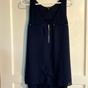 Elegant Navy Blue Sleeveless Blouse